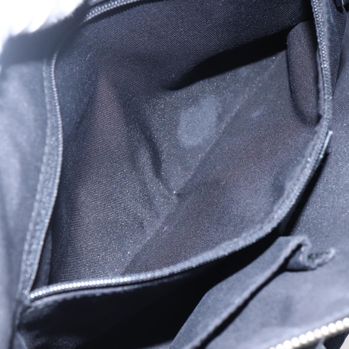 GUCCI GG Canvas Hand Bag Black Gold 141471 Auth 151862