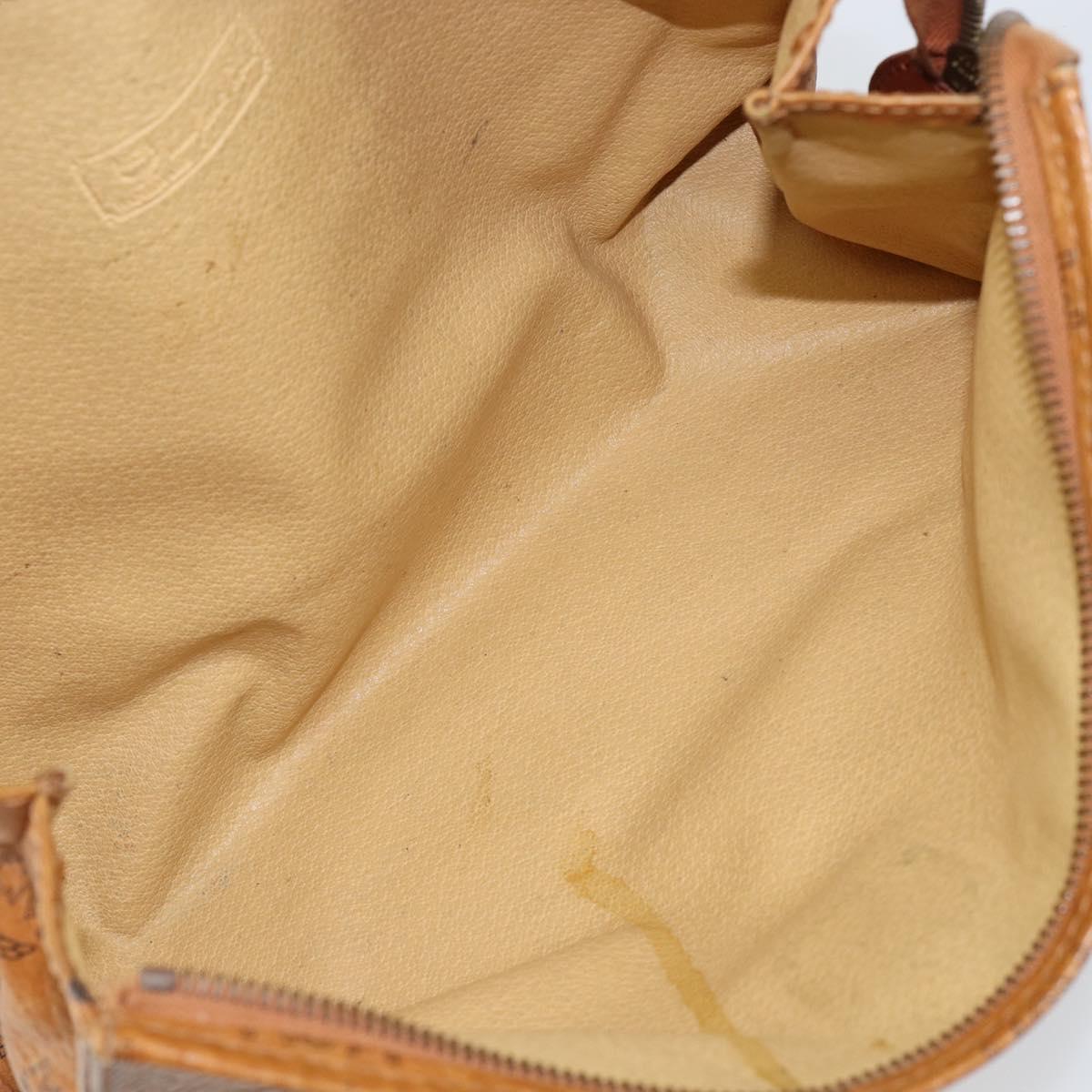 MCM Logogram Vicetos Clutch Bag PVC Leather Brown Gold Auth 151865