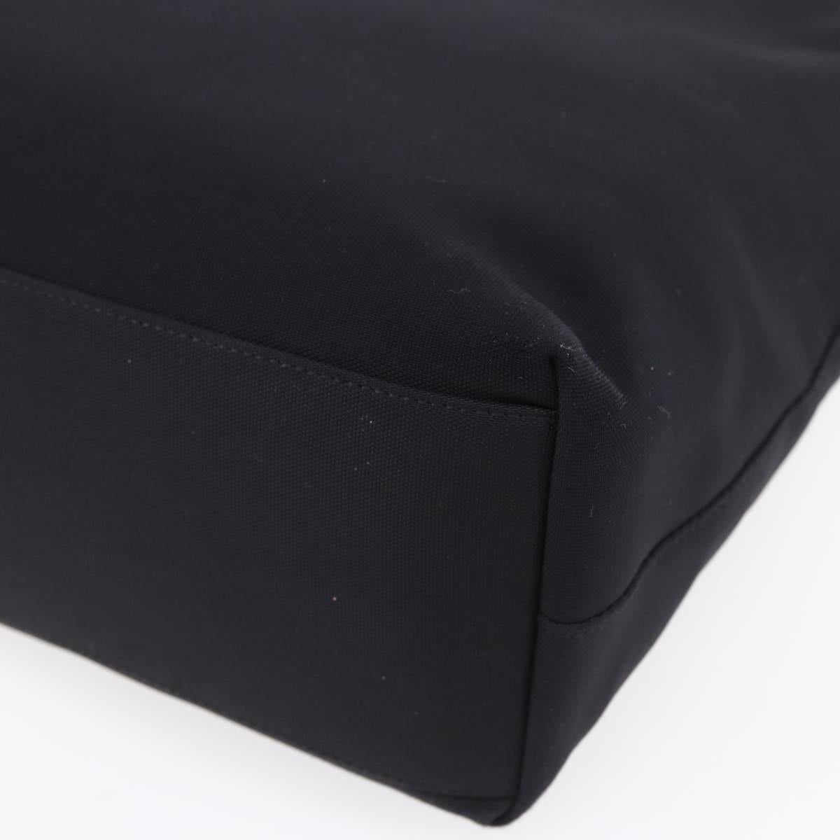 Salvatore Ferragamo Chain Shoulder Bag Canvas Black Silver Auth 151869