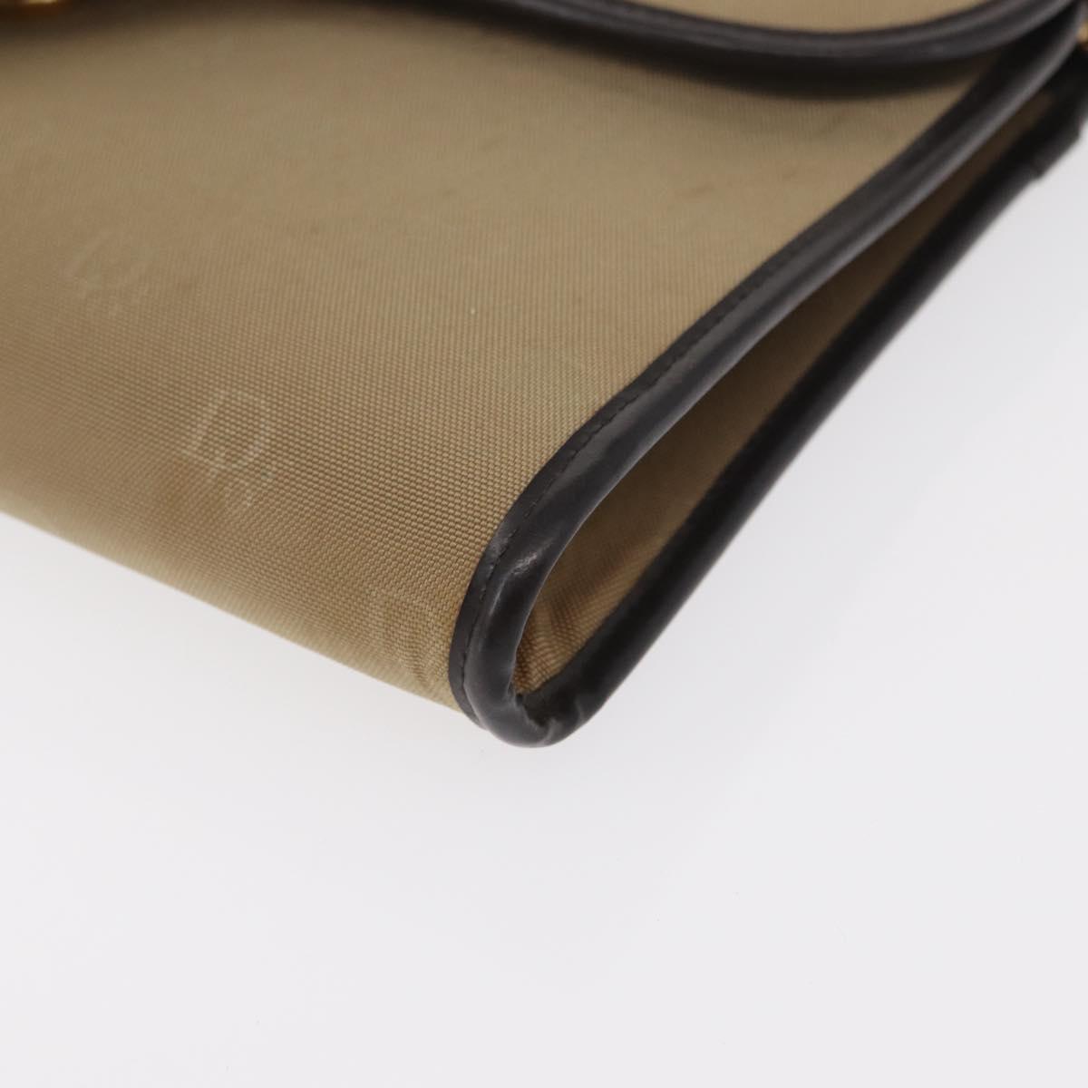 Christian Dior Shoulder Bag Nylon Beige Gold Auth 151871