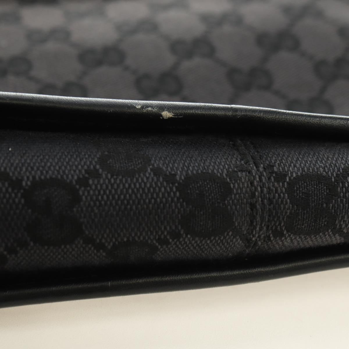 GUCCI GG Canvas Shoulder Bag Black Silver 001 4206 Auth 151872