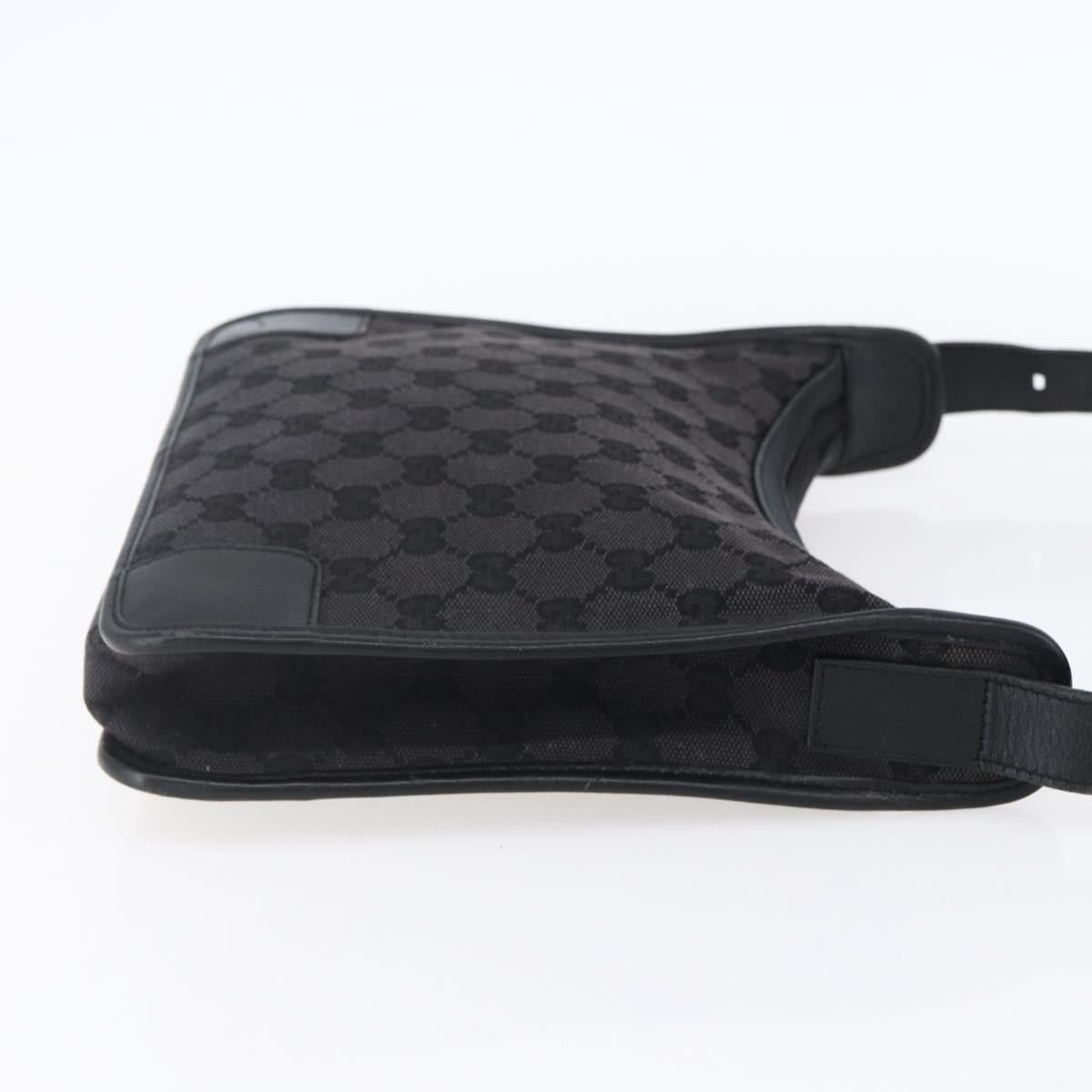 GUCCI GG Canvas Shoulder Bag Black Silver 001 4206 Auth 151872