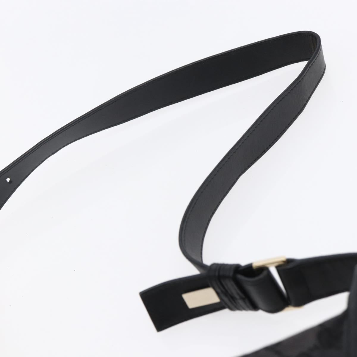 GUCCI GG Canvas Shoulder Bag Black Silver 001 4206 Auth 151872