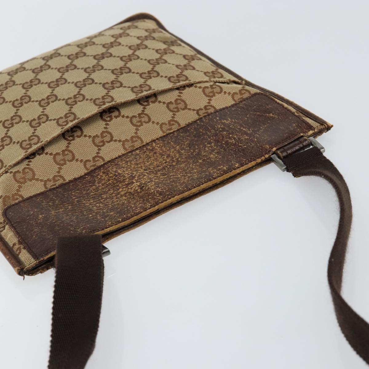 GUCCI GG Canvas Shoulder Bag Beige 27639 Auth 151876