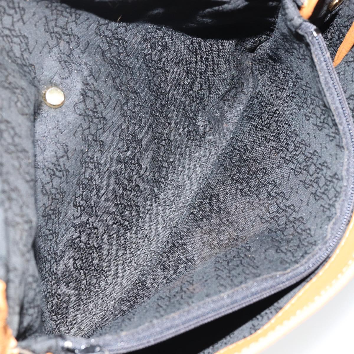 SAINT LAURENT Shoulder Bag Leather Gold Black Auth 151878