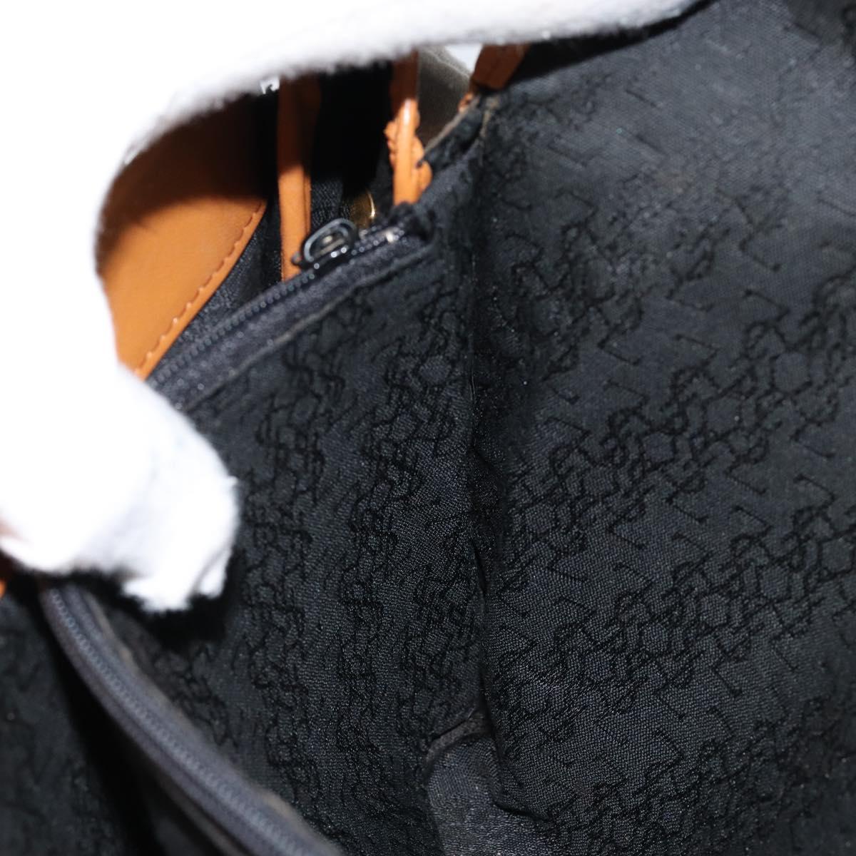 SAINT LAURENT Shoulder Bag Leather Gold Black Auth 151878