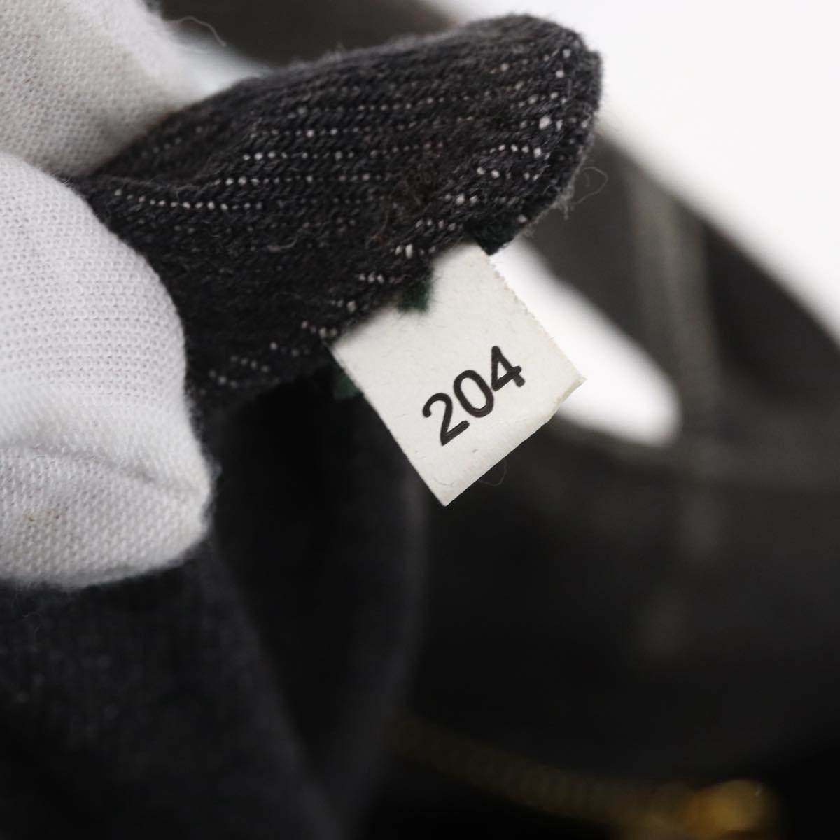 PRADA Canapa PM Hand Bag Denim 2way Black Gold Auth 151881