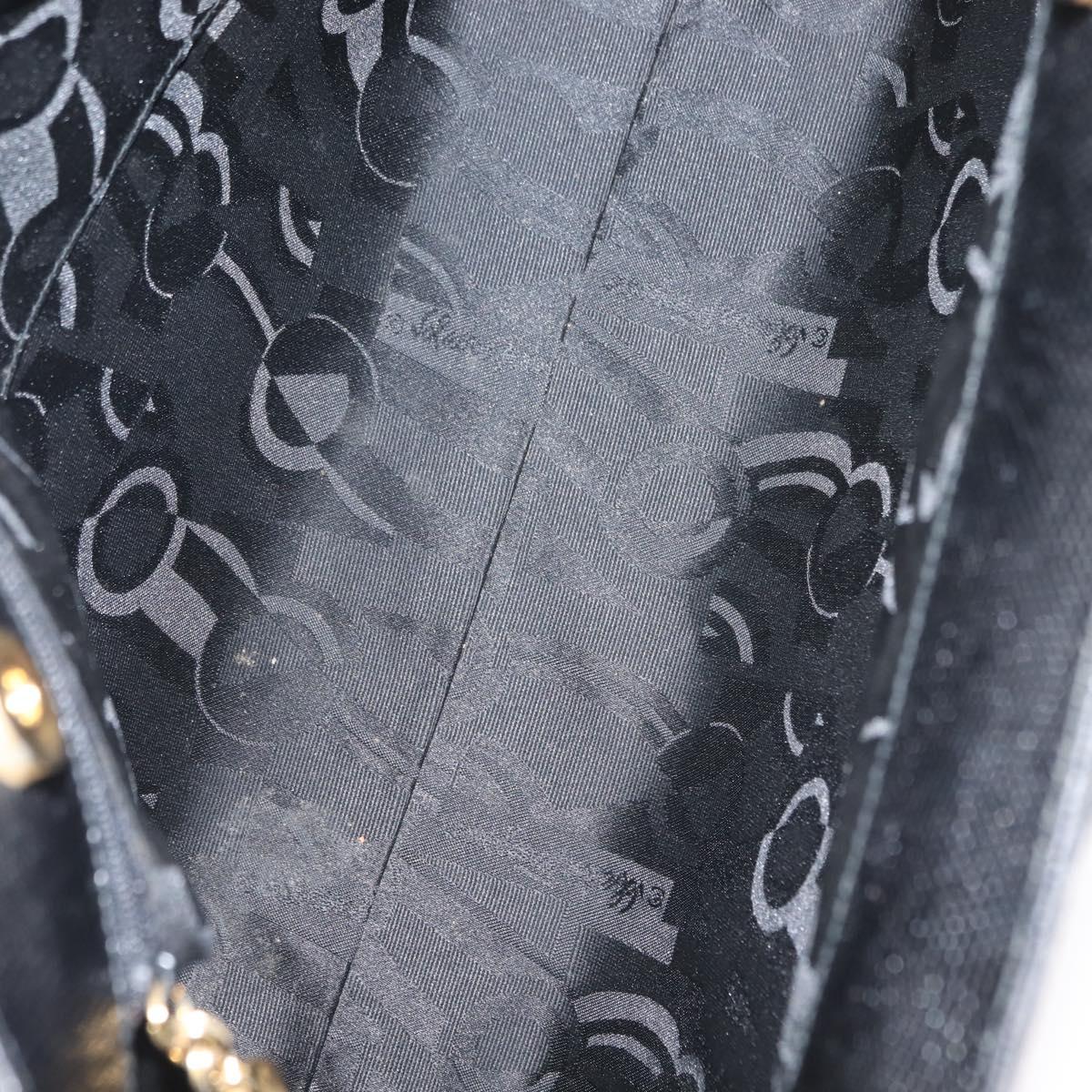 Salvatore Ferragamo Tote Bag Leather Black Gold Auth 151882