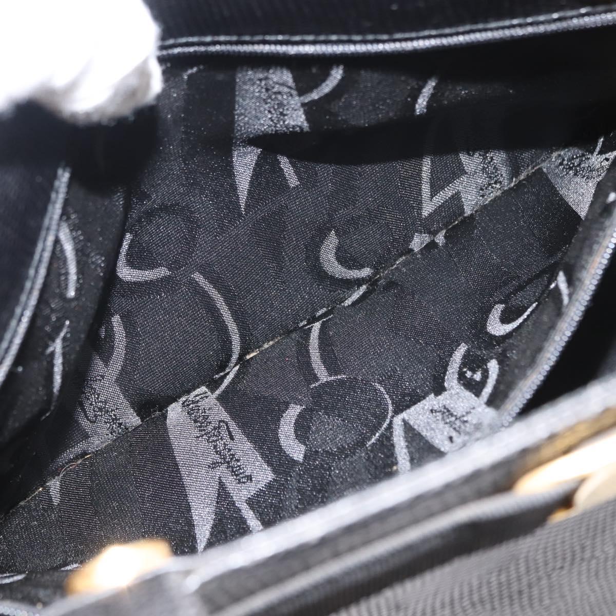 Salvatore Ferragamo Tote Bag Leather Black Gold Auth 151882