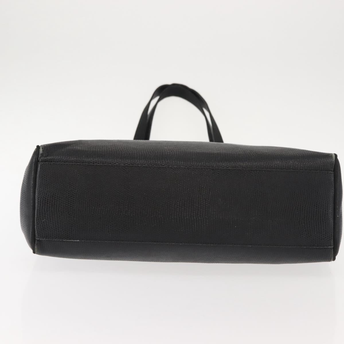 Salvatore Ferragamo Tote Bag Leather Black Gold Auth 151882