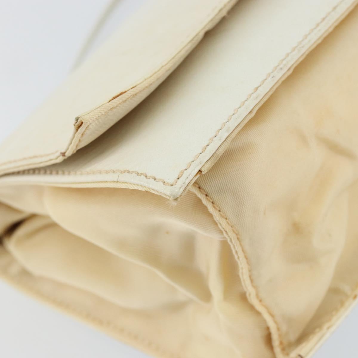 PRADA Chain Shoulder Bag Leather White Auth 151883