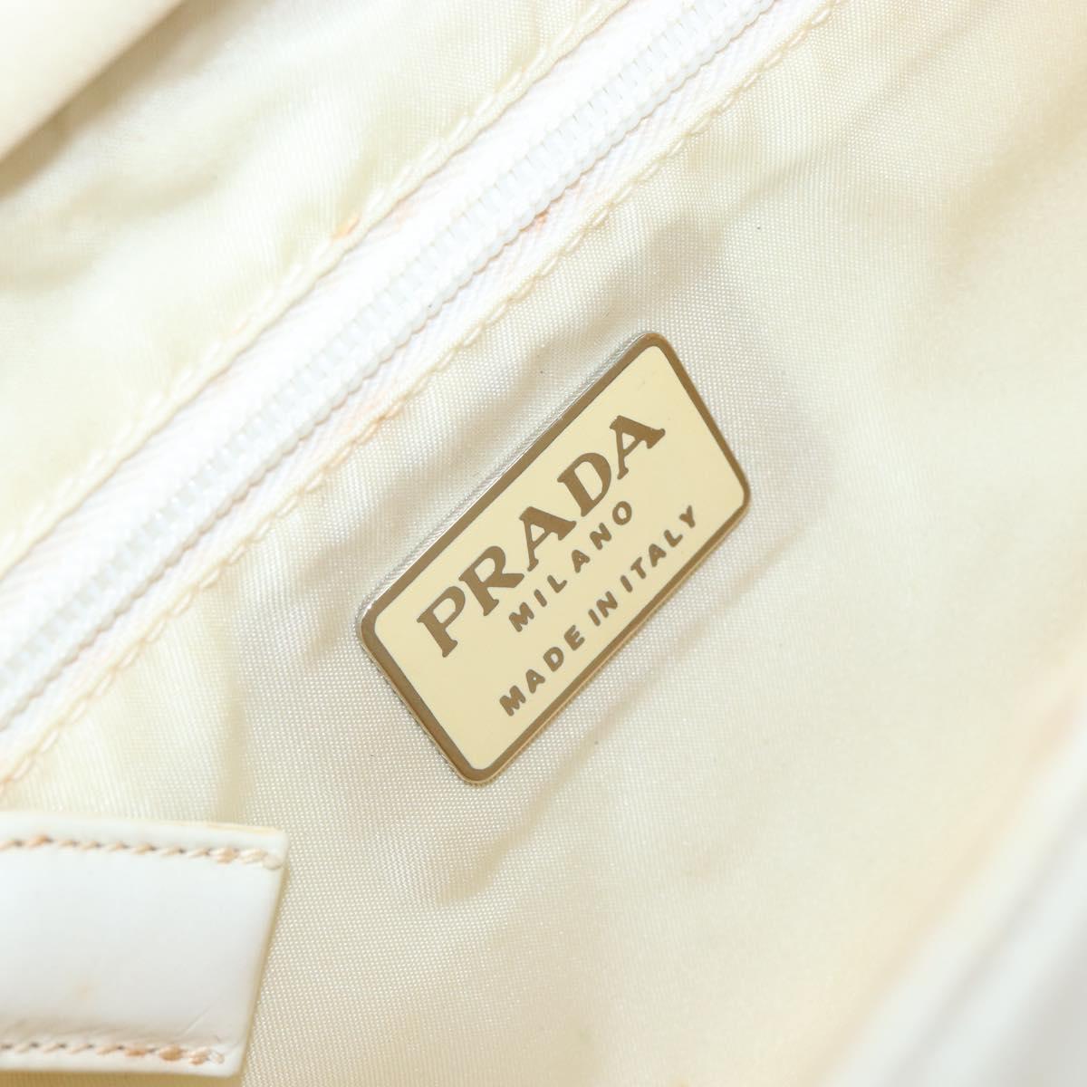 PRADA Chain Shoulder Bag Leather White Auth 151883