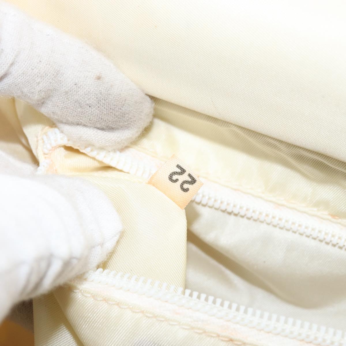 PRADA Chain Shoulder Bag Leather White Auth 151883