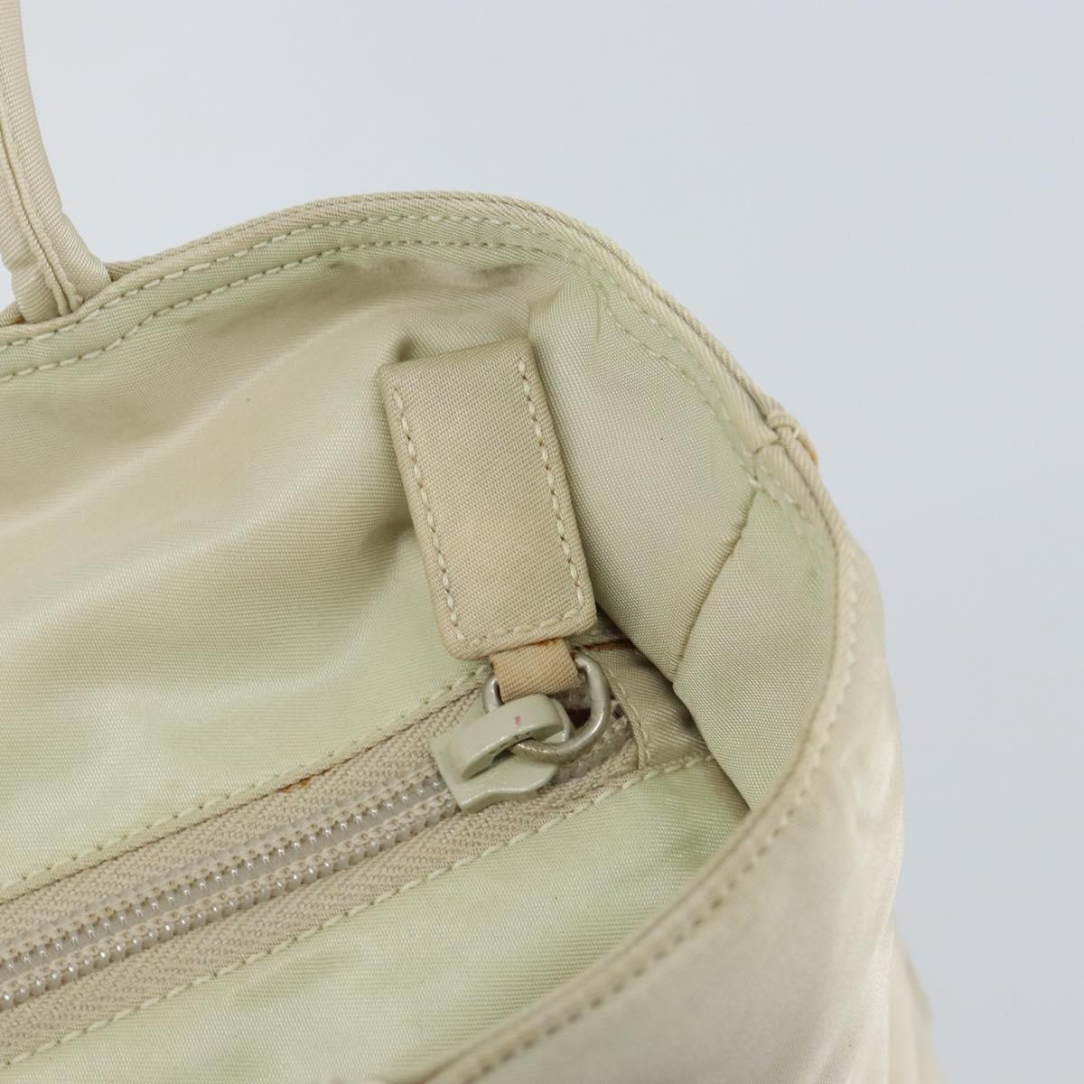 PRADA Tote Bag Nylon White Silver Auth 151884