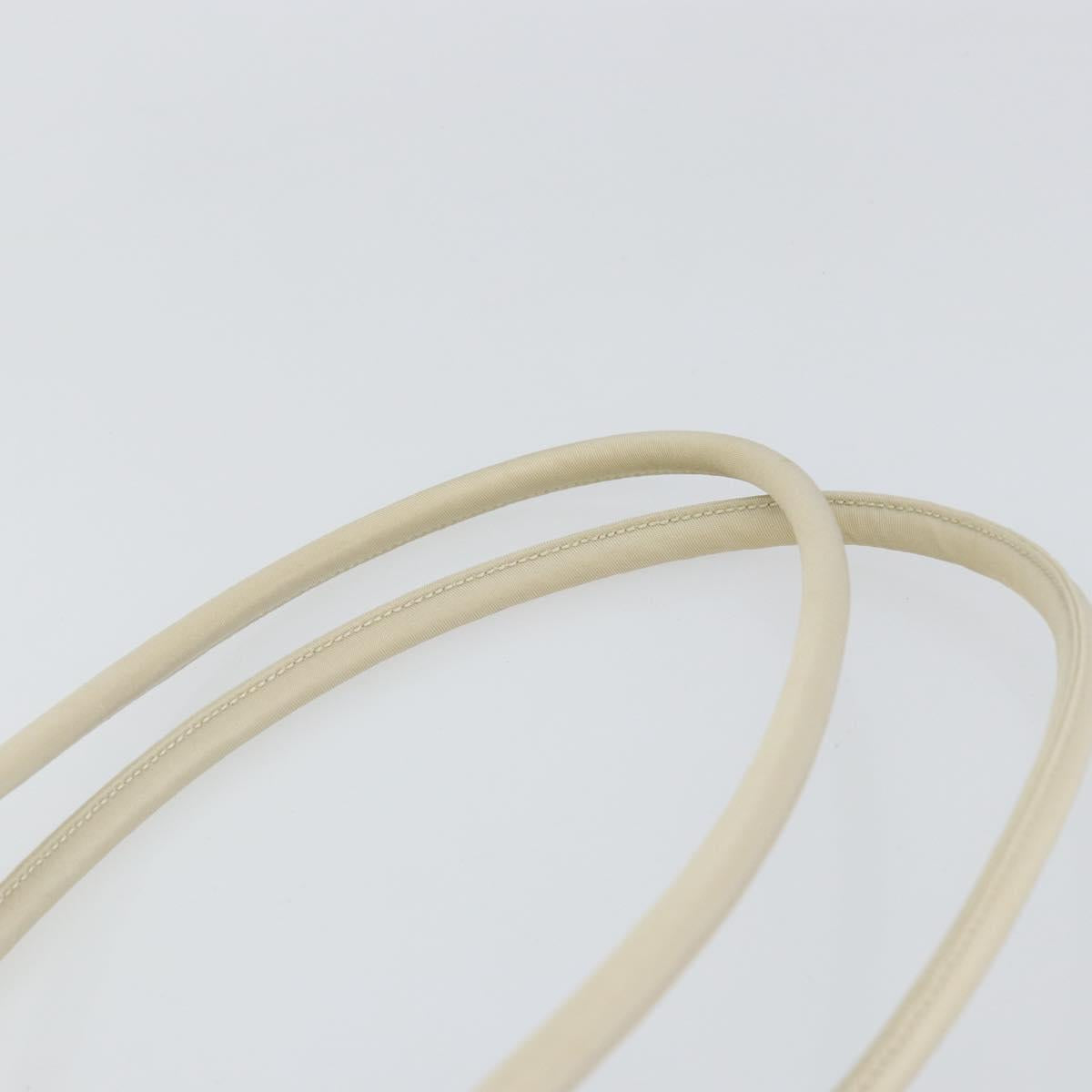 PRADA Tote Bag Nylon White Silver Auth 151884