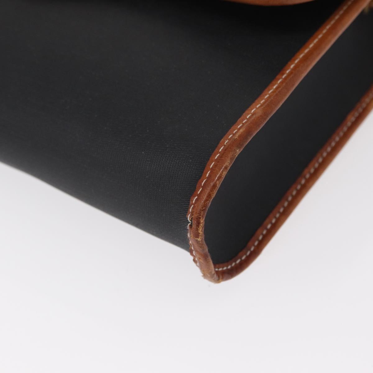 Christian Dior Shoulder Bag Nylon Black Gold Auth 151885