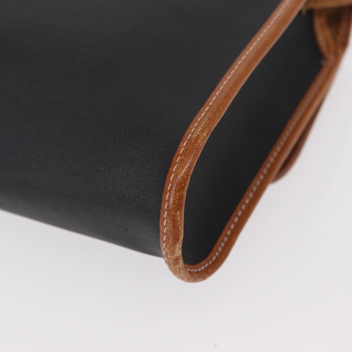 Christian Dior Shoulder Bag Nylon Black Gold Auth 151885