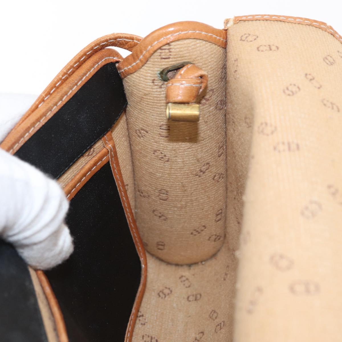 Christian Dior Shoulder Bag Nylon Black Gold Auth 151885