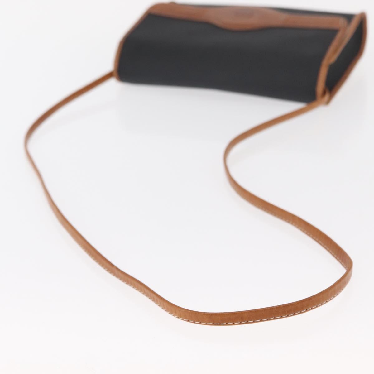 Christian Dior Shoulder Bag Nylon Black Gold Auth 151885