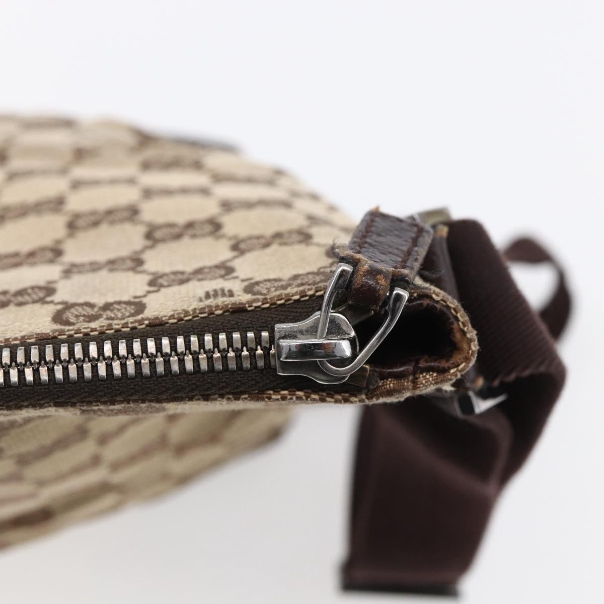 GUCCI GG Canvas Shoulder Bag Beige Silver 110054 Auth 151886