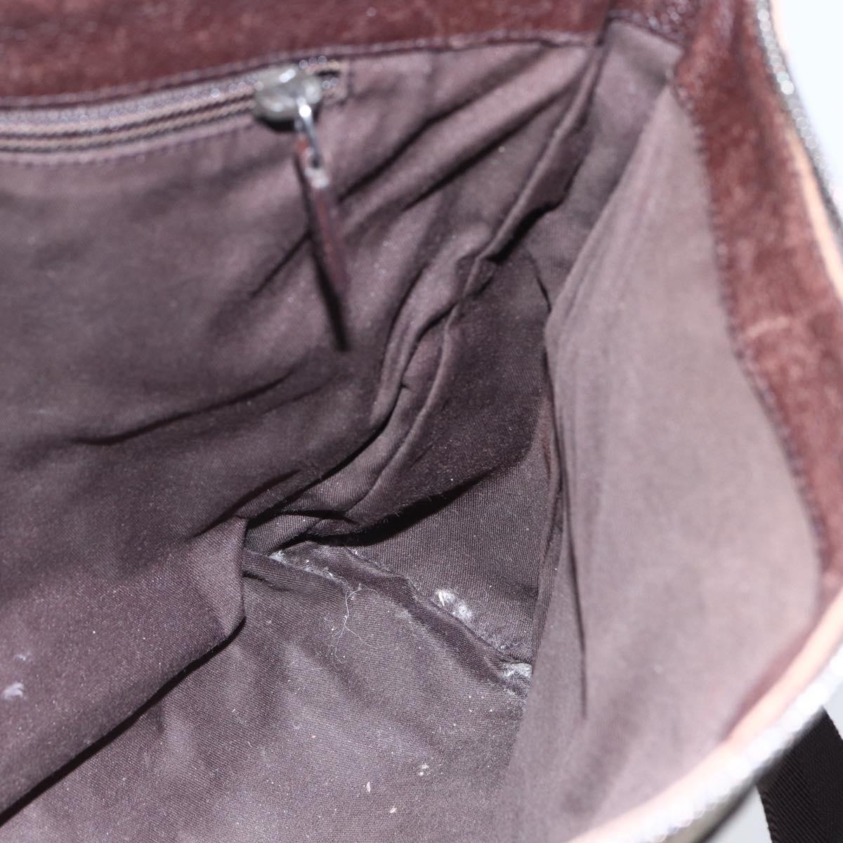 GUCCI GG Canvas Shoulder Bag Beige Silver 110054 Auth 151886