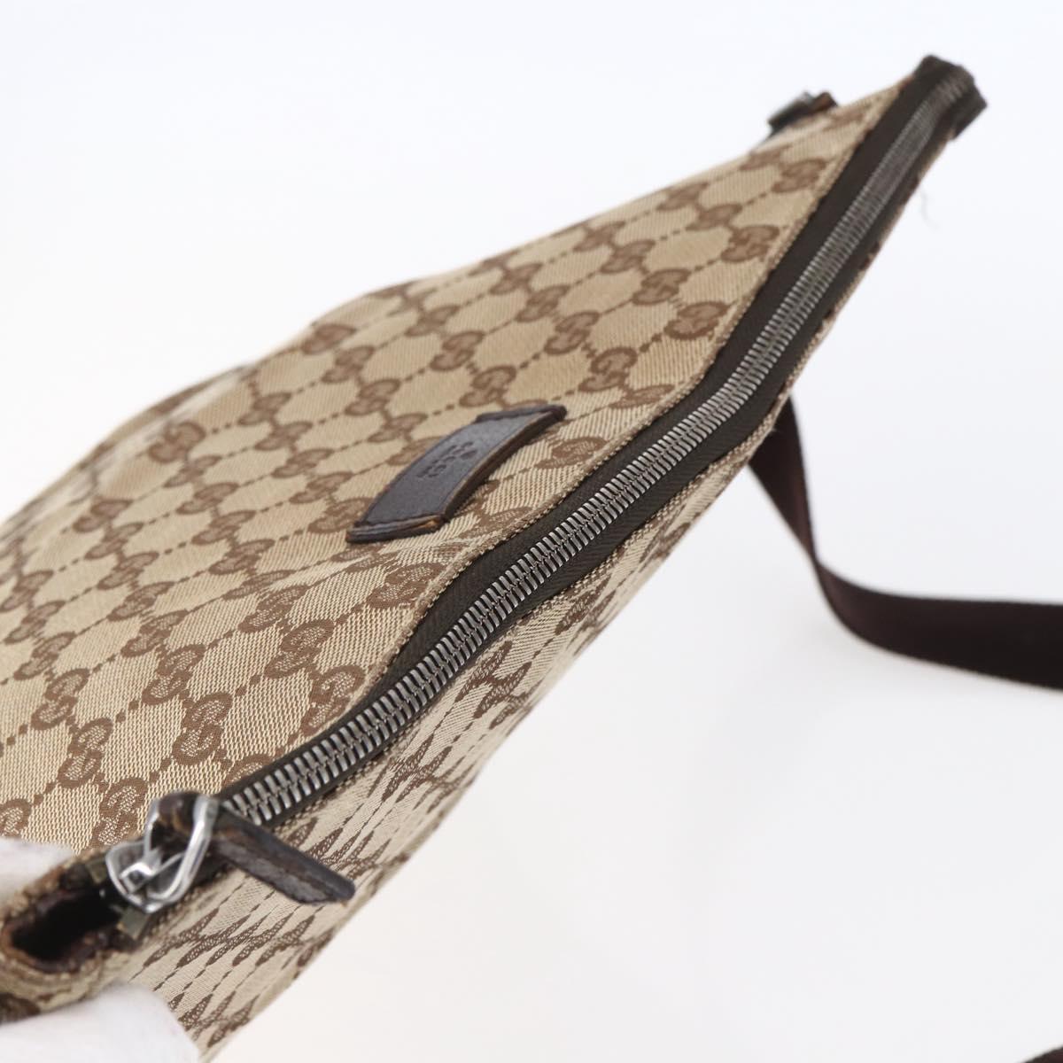 GUCCI GG Canvas Shoulder Bag Beige Silver 110054 Auth 151886