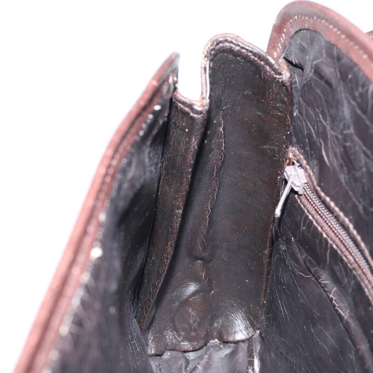 CELINE C Sulky Shoulder Bag Canvas Leather Brown Gold Auth 151887