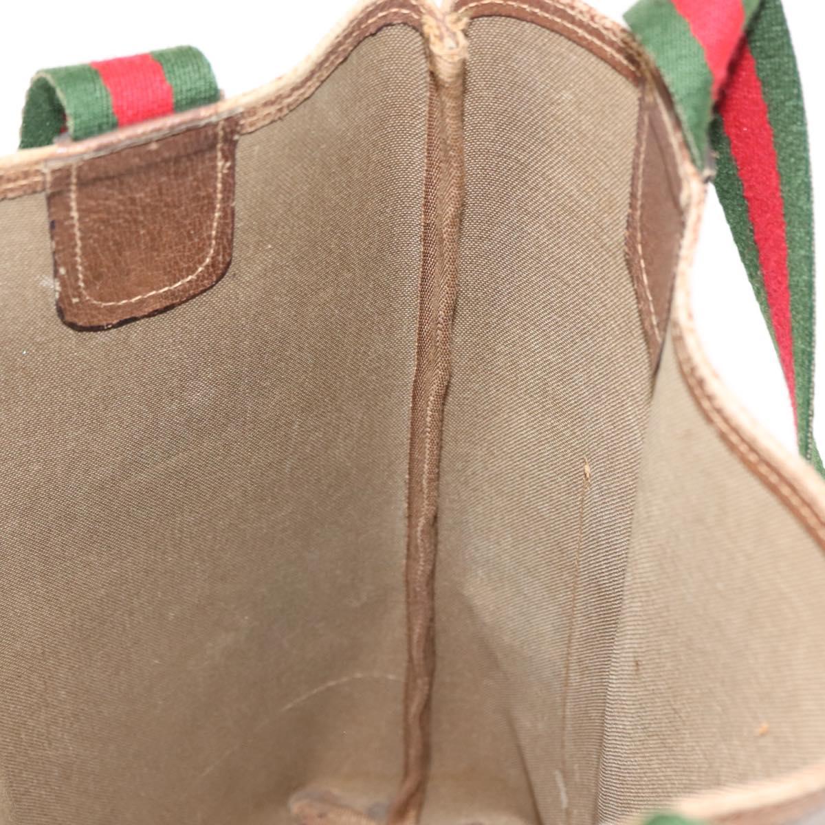 GUCCI GG Supreme Web Sherry Line Tote Bag PVC Beige Red 40 02 003 Auth 151889