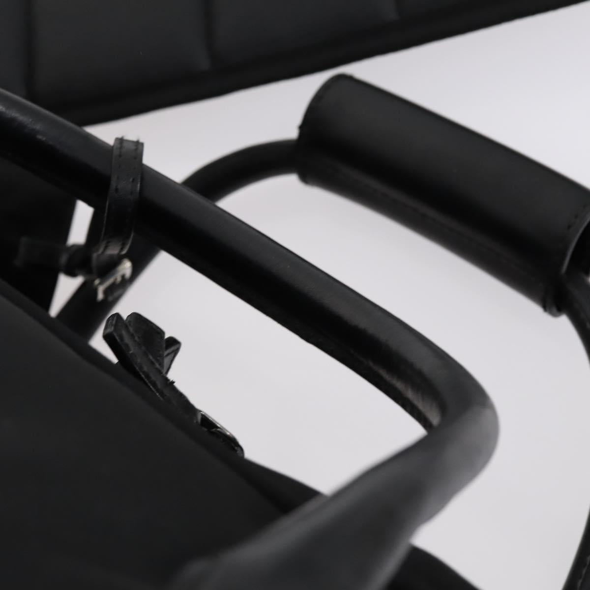 GUCCI Boston Bag Nylon Black Silver 012 0393 12 Auth 151894