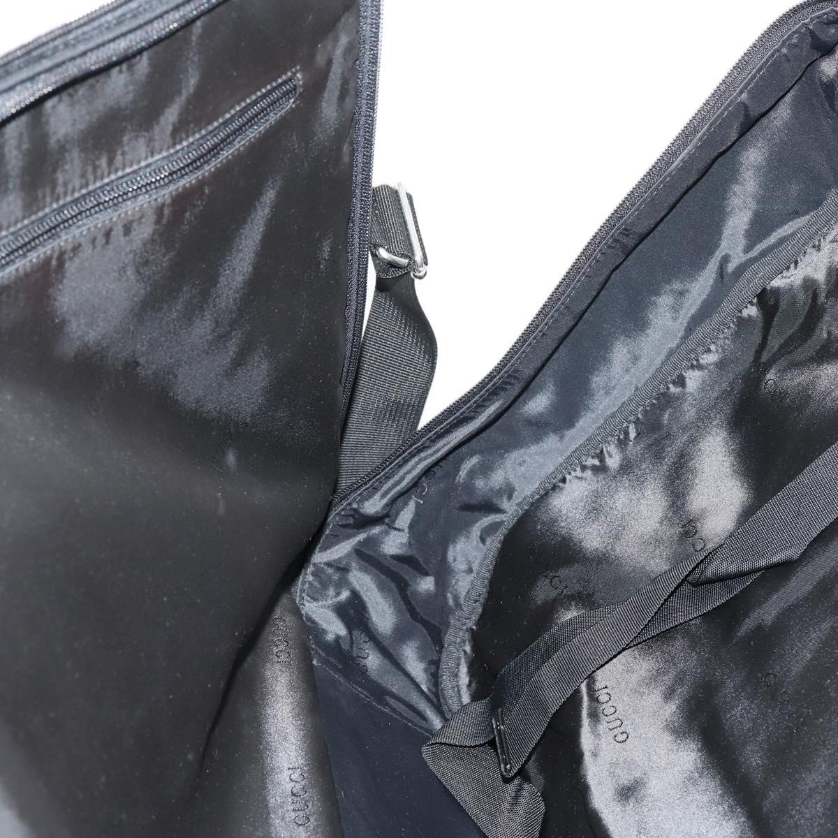 GUCCI Boston Bag Nylon Black Silver 012 0393 12 Auth 151894