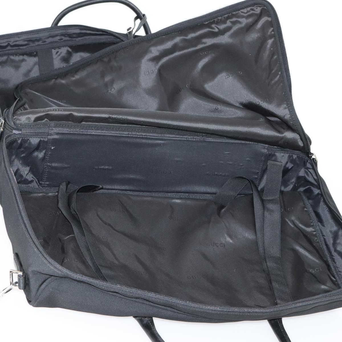 GUCCI Boston Bag Nylon Black Silver 012 0393 12 Auth 151894