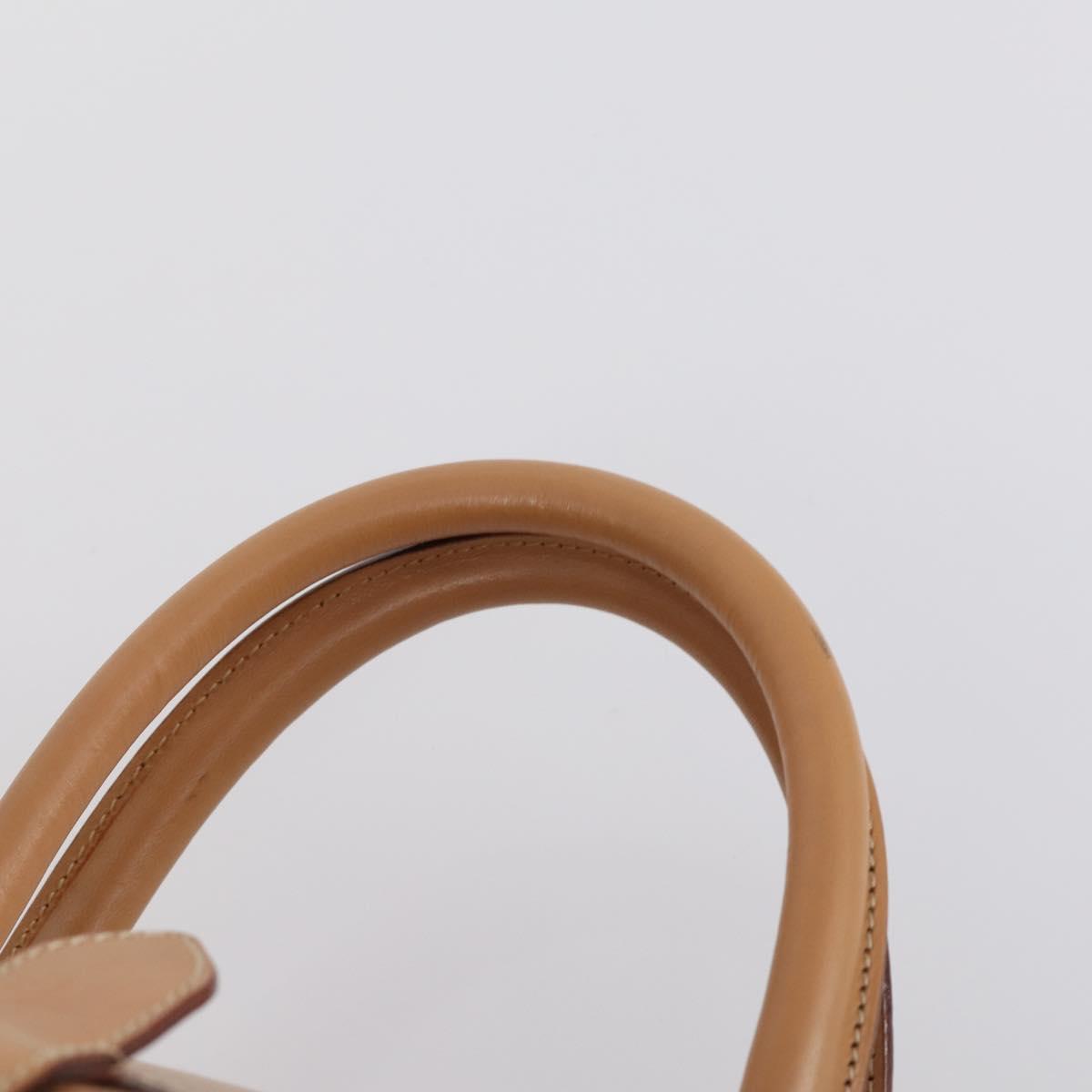 CELINE Macadam Canvas Boston Bag PVC Brown Gold Auth 151895