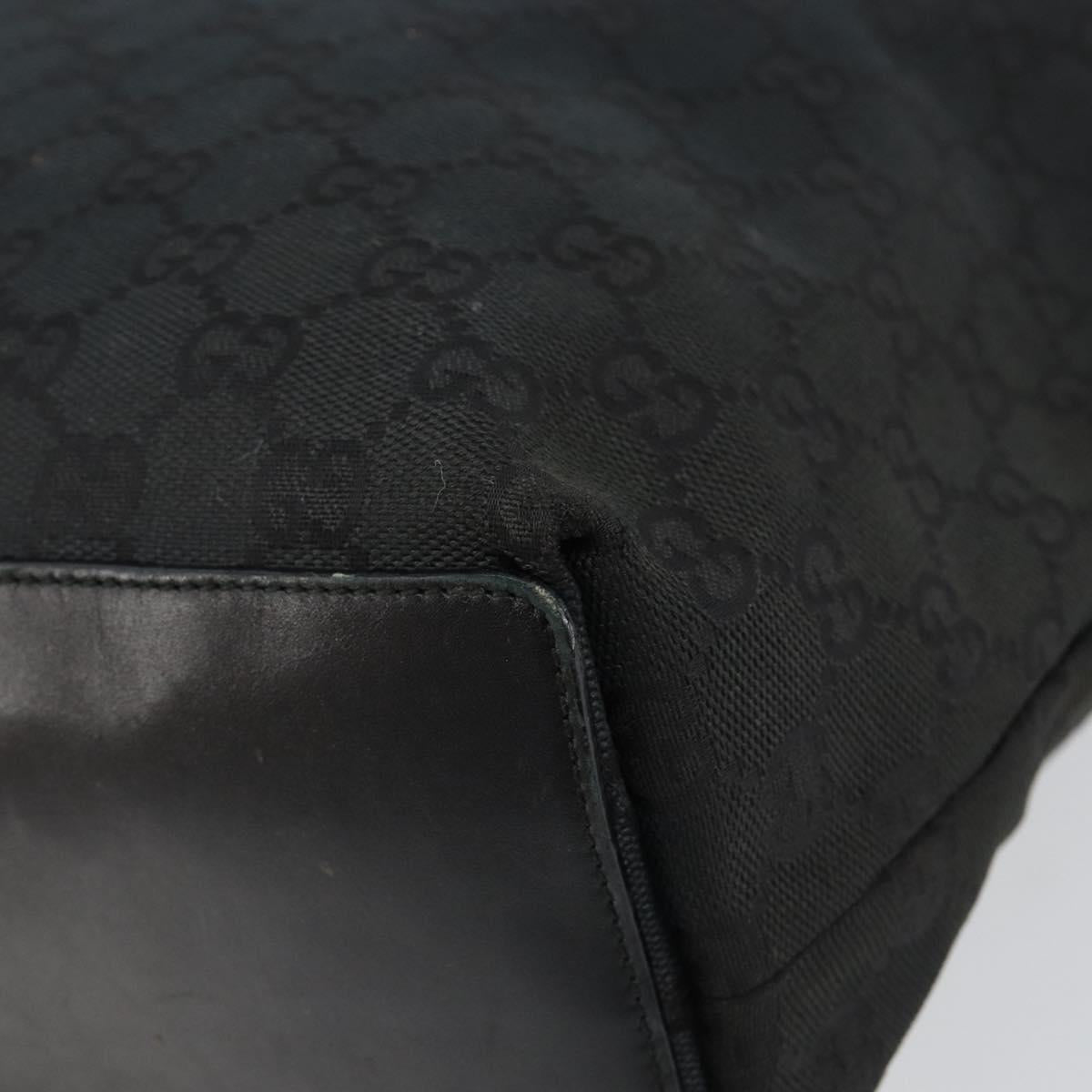 GUCCI GG Canvas Tote Bag Black Gold 002 1098 2404 Auth 151908