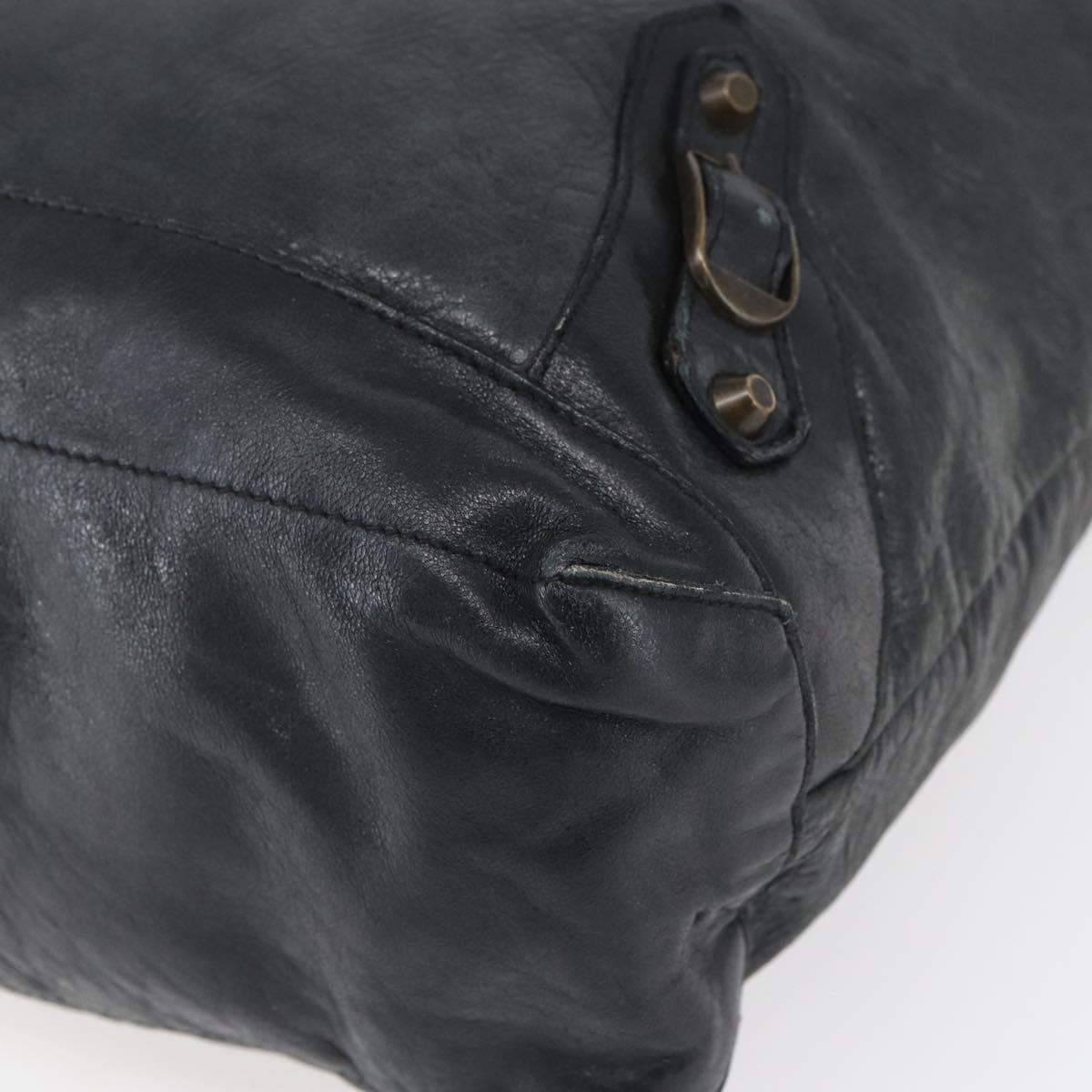 BALENCIAGA The Day Shoulder Bag Leather Black 140442 Auth 151915