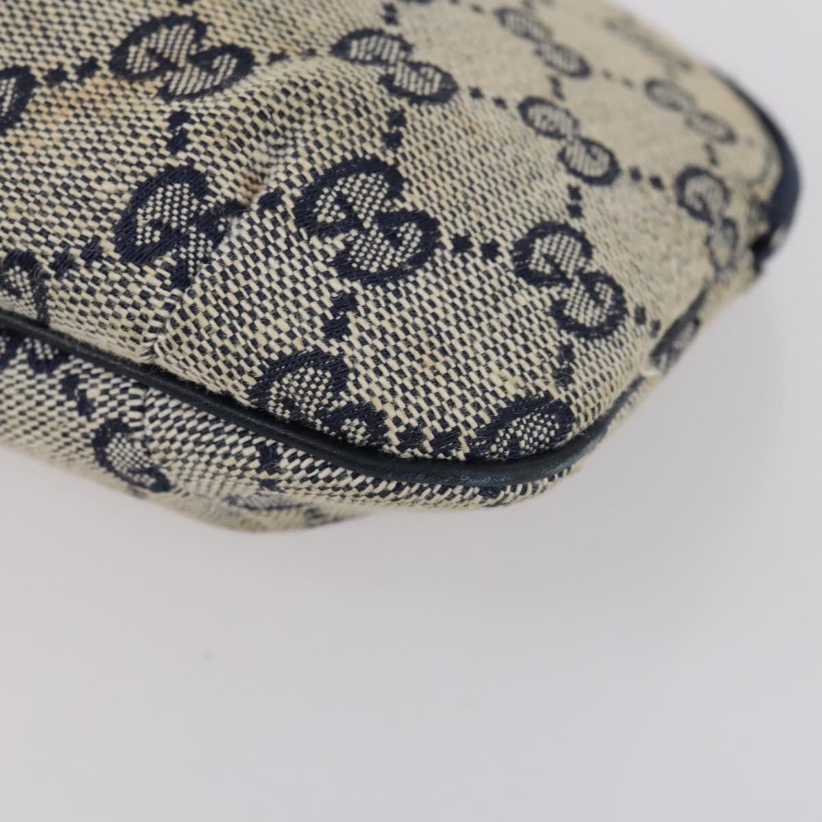 GUCCI GG Supreme Clutch Bag PVC 2 Set Beige Navy Auth 151916