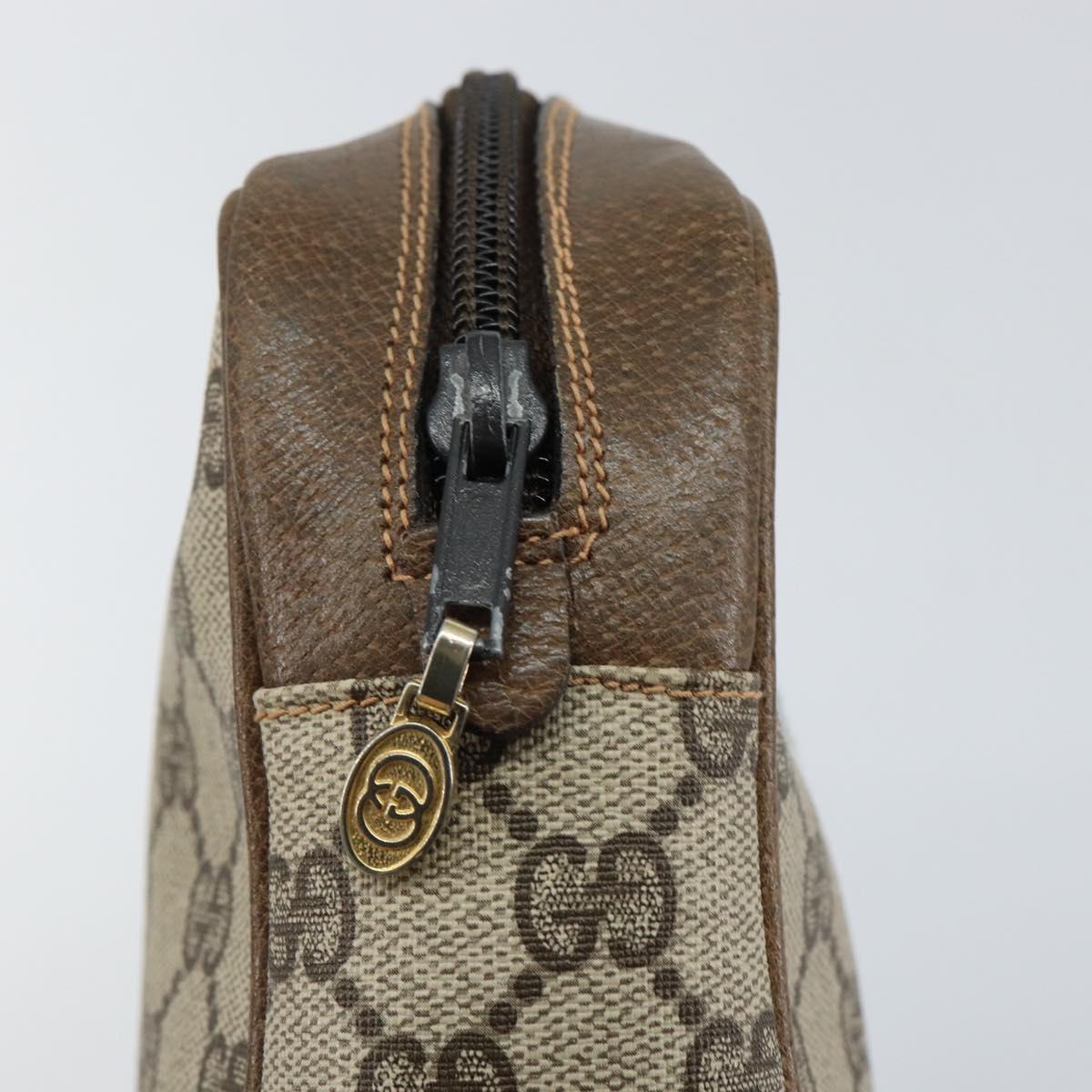 GUCCI GG Supreme Web Sherry Line Clutch Bag PVC Beige Red 27 004 998 Auth 151917