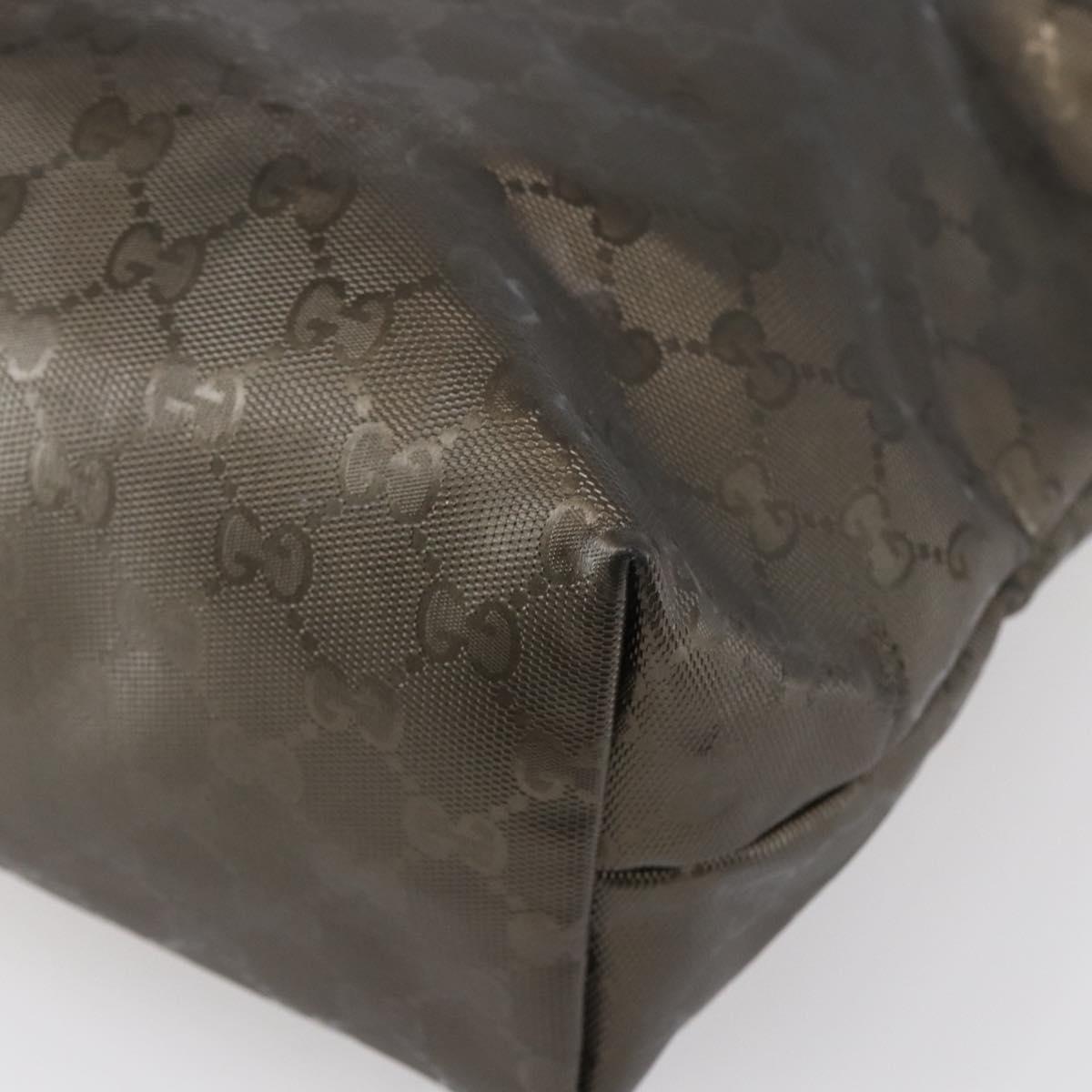 GUCCI GG Implementation Tote Bag PVC Silver Pink gray 211137 Auth 151918
