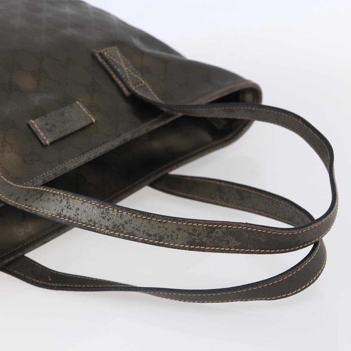 GUCCI GG Implementation Tote Bag PVC Silver Pink gray 211137 Auth 151918