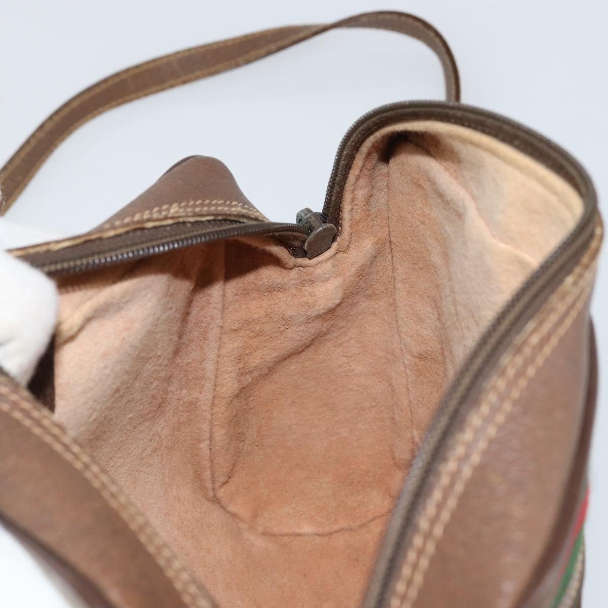 GUCCI GG Supreme Web Sherry Line Bag PVC Beige Red 56 02 087 Auth 151921