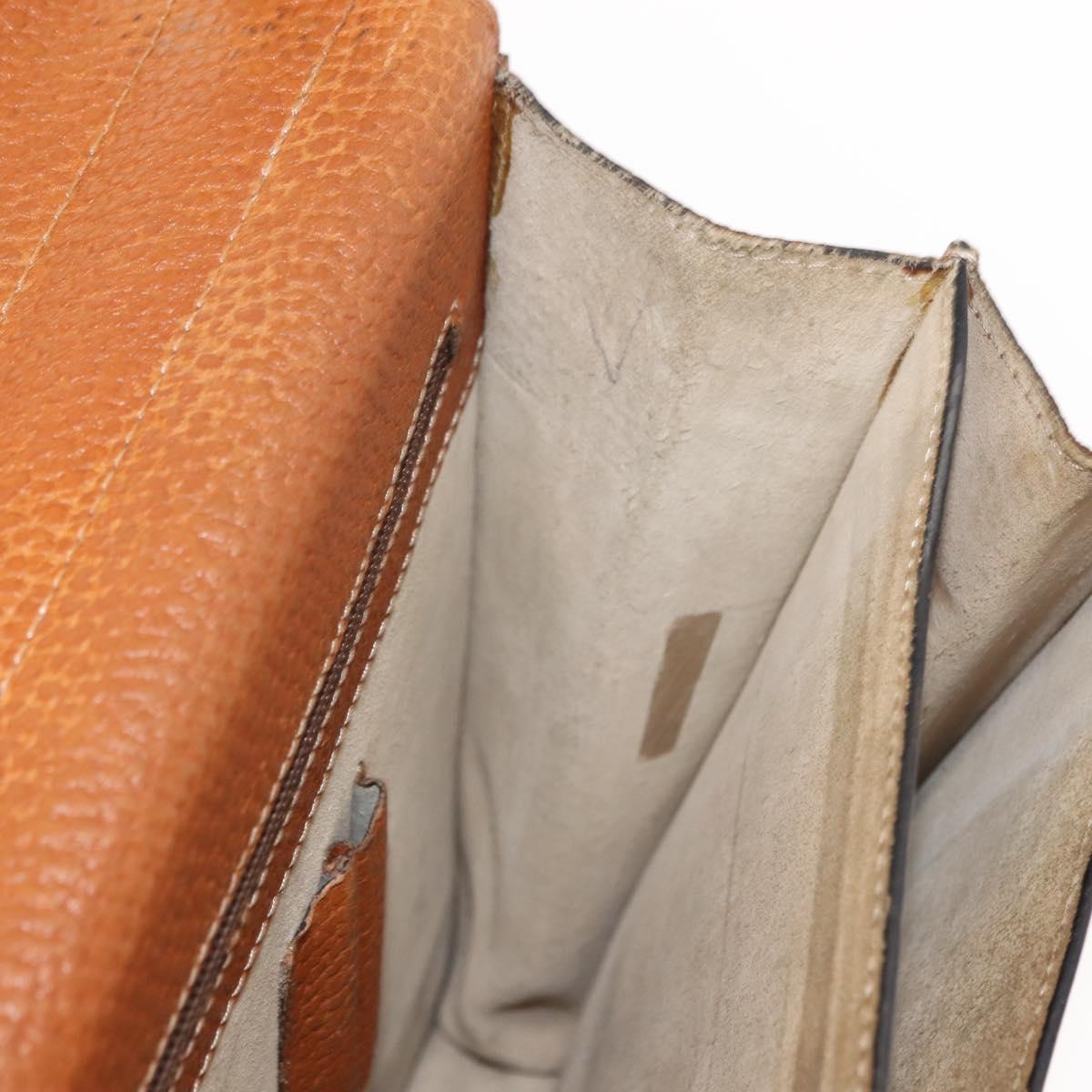 LOEWE Anagram Business Bag Leather Brown Gold Auth 151923