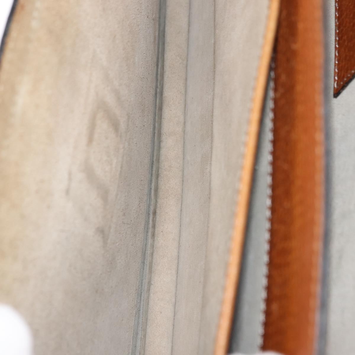 LOEWE Anagram Business Bag Leather Brown Gold Auth 151923