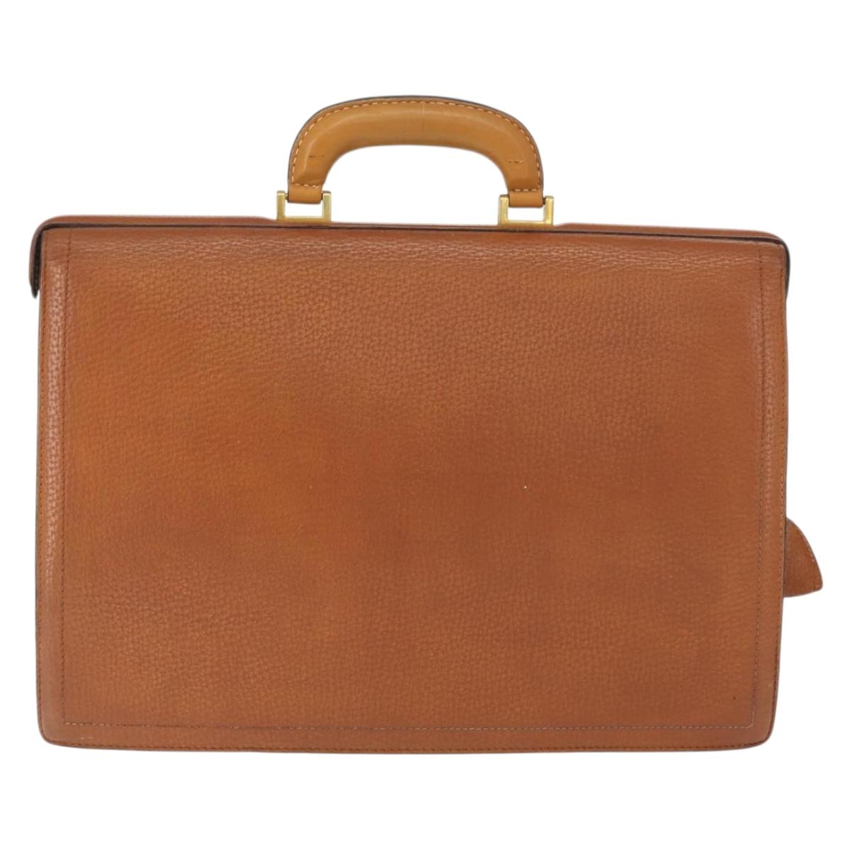 LOEWE Anagram Business Bag Leather Brown Gold Auth 151923