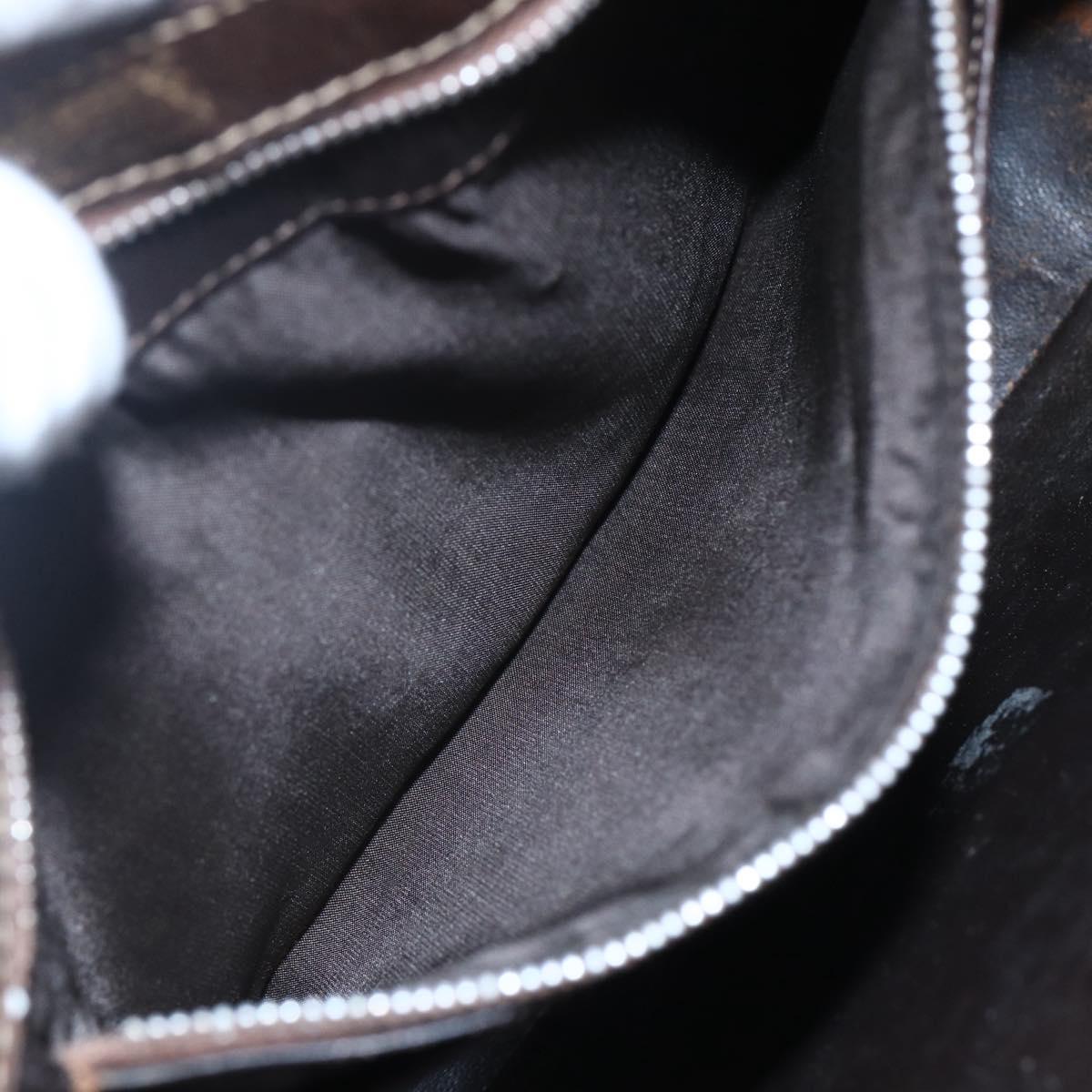 GUCCI GG Supreme Web Sherry Line Shoulder Bag PVC Beige Gold Auth 151924