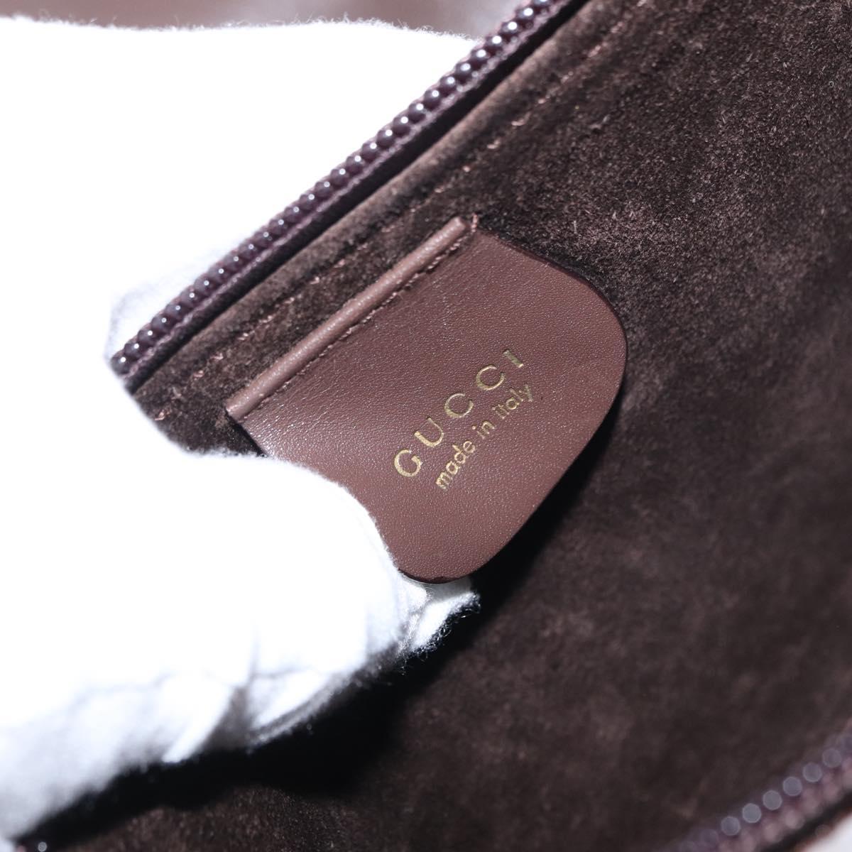 GUCCI Bamboo Shoulder Bag Leather Brown Gold 001 2058 1881 Auth 151925