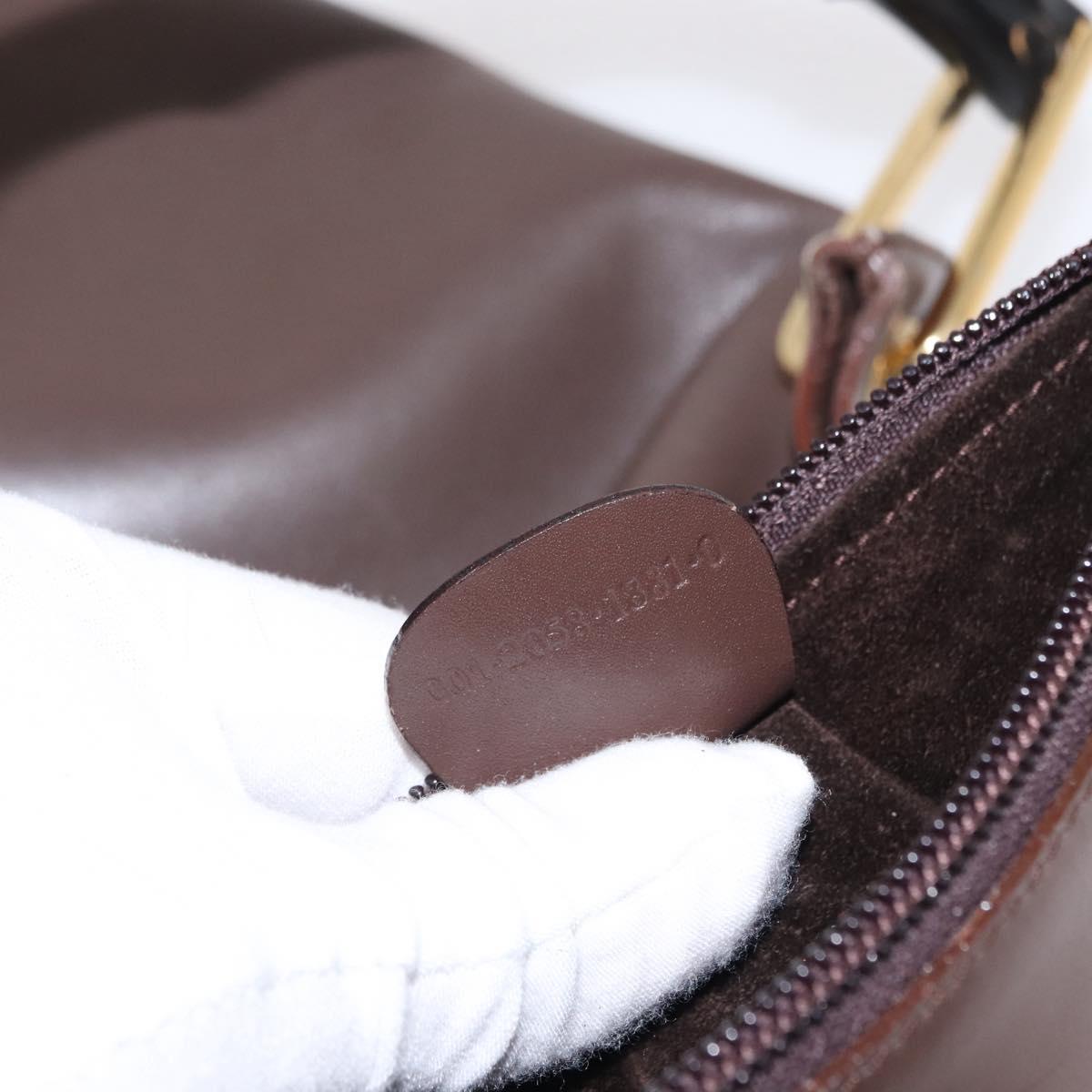 GUCCI Bamboo Shoulder Bag Leather Brown Gold 001 2058 1881 Auth 151925