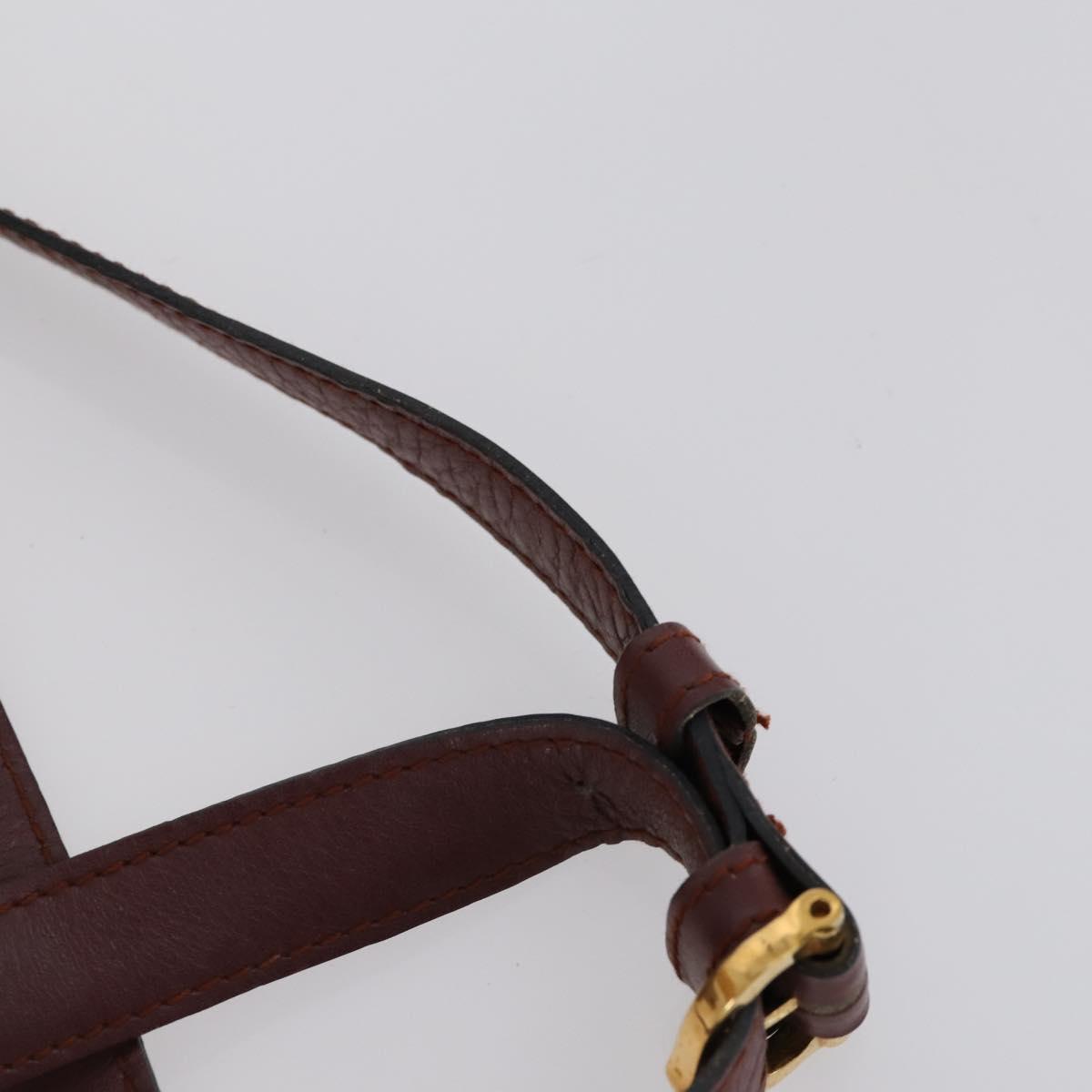 CARTIER Shoulder Bag Leather 3 Set Bordeaux Auth 151931