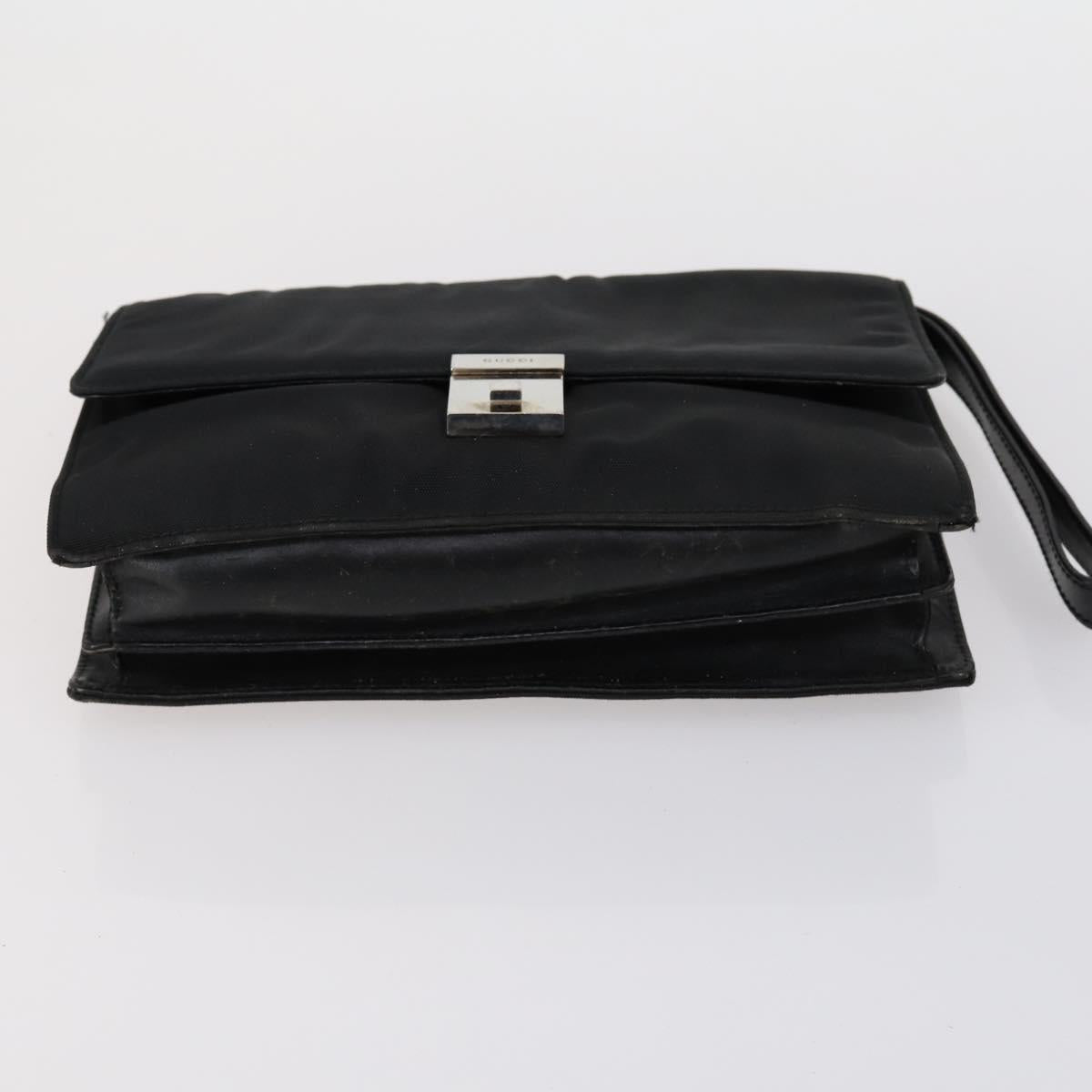 GUCCI GG Supreme Clutch Bag PVC 4 Set Black Beige Auth 151934