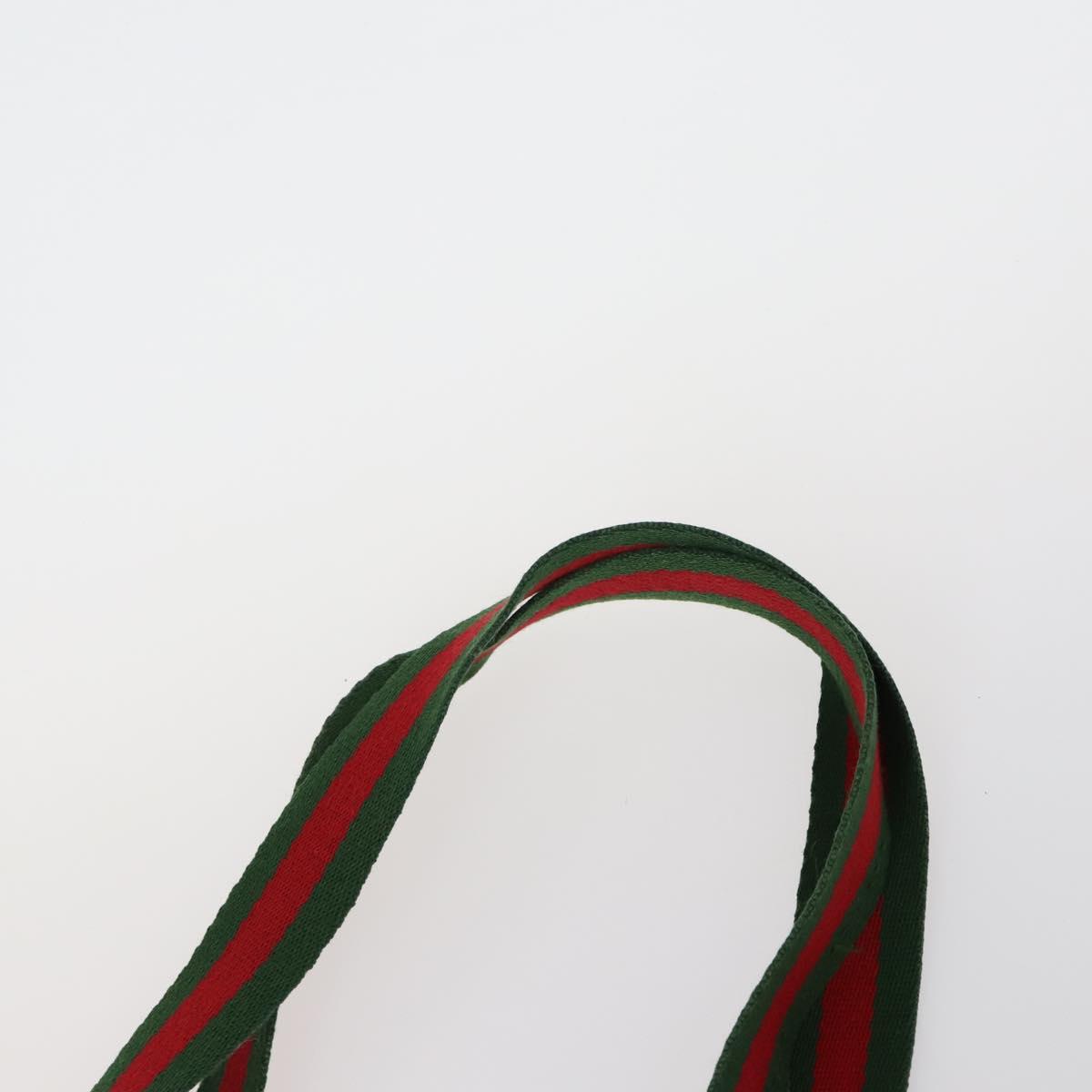 GUCCI GG Canvas Web Sherry Line Shoulder Bag PVC 4 Set Beige Red Auth 151936