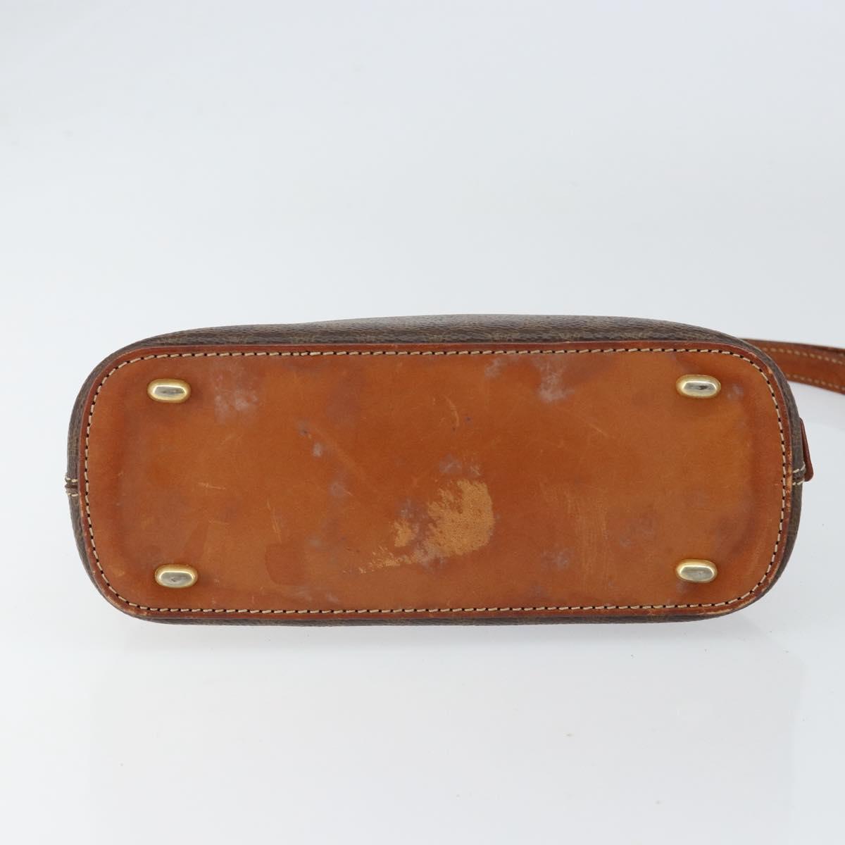 CELINE Macadam Canvas Hand Bag PVC 2way Brown Gold Auth 151939