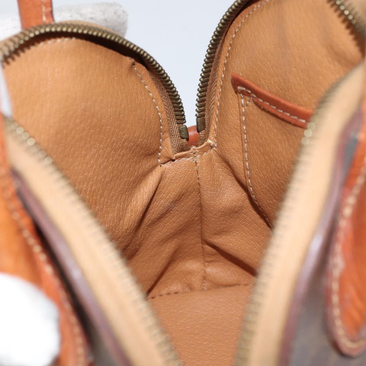 CELINE Macadam Canvas Hand Bag PVC 2way Brown Gold Auth 151939